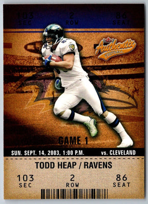 2003 Fleer Authentix Todd Heap #41