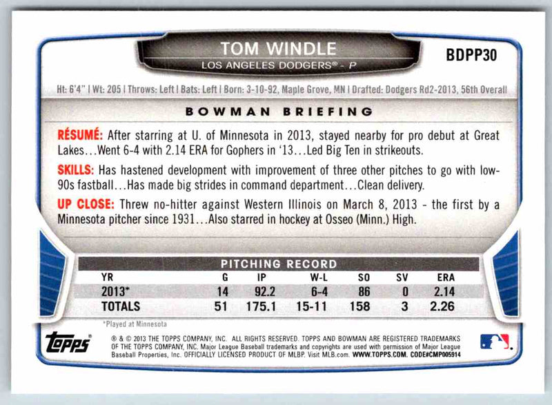 2014 Bowman Tom Windle