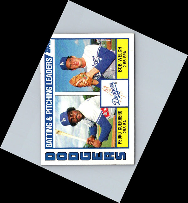 1984 Topps Dodgers Batting & Pitching Leaders/Pedro Guerrero/Bob Welch #306