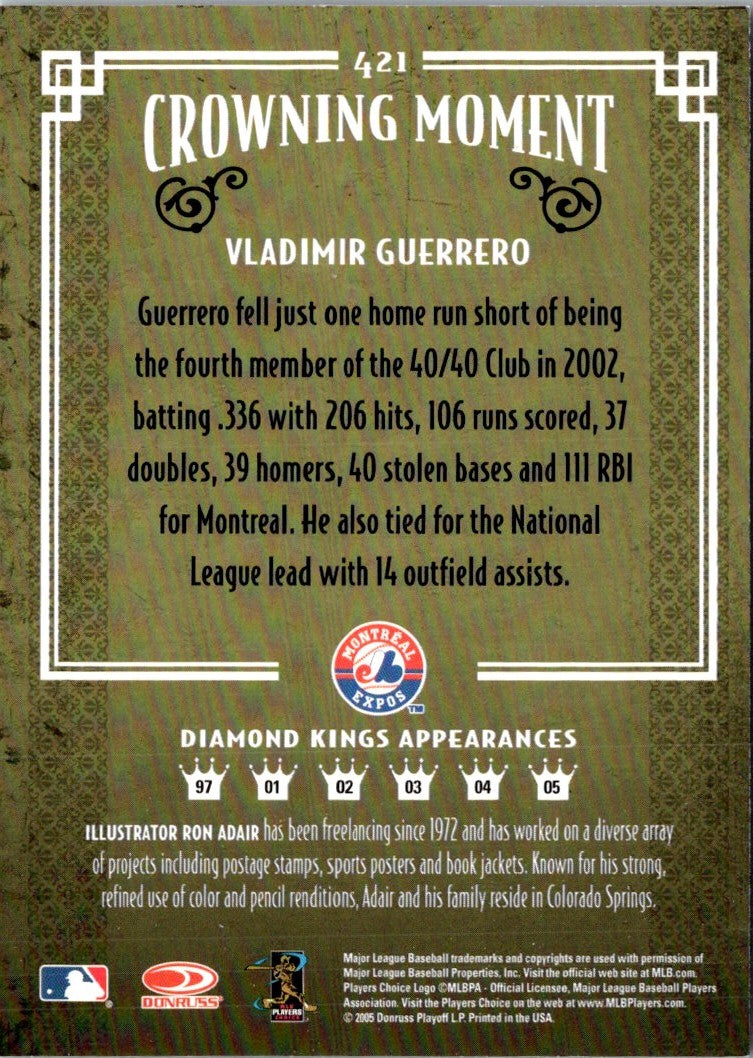 2005 Donruss Diamond Kings Vladimir Guerrero