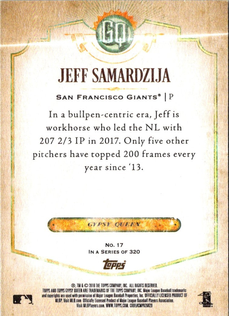 2018 Topps Gypsy Queen Jeff Samardzija