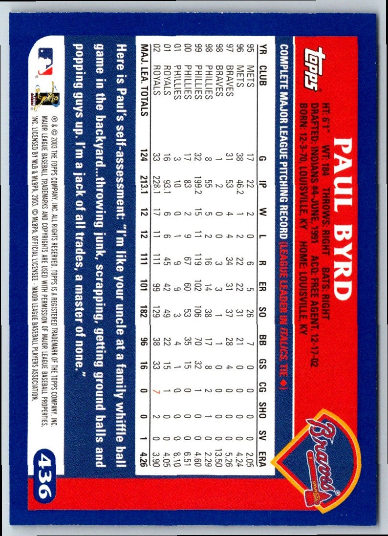 2003 Topps Paul Byrd