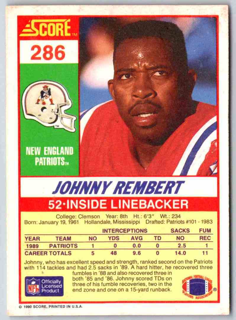 1990 Score Johnny Rembert