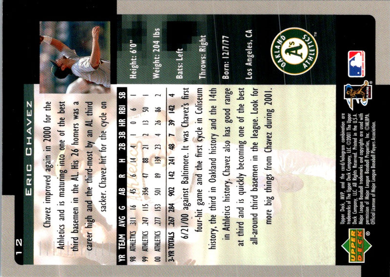 2001 Upper Deck MVP Eric Chavez