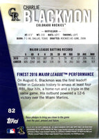 2017 Finest Charlie Blackmon #82