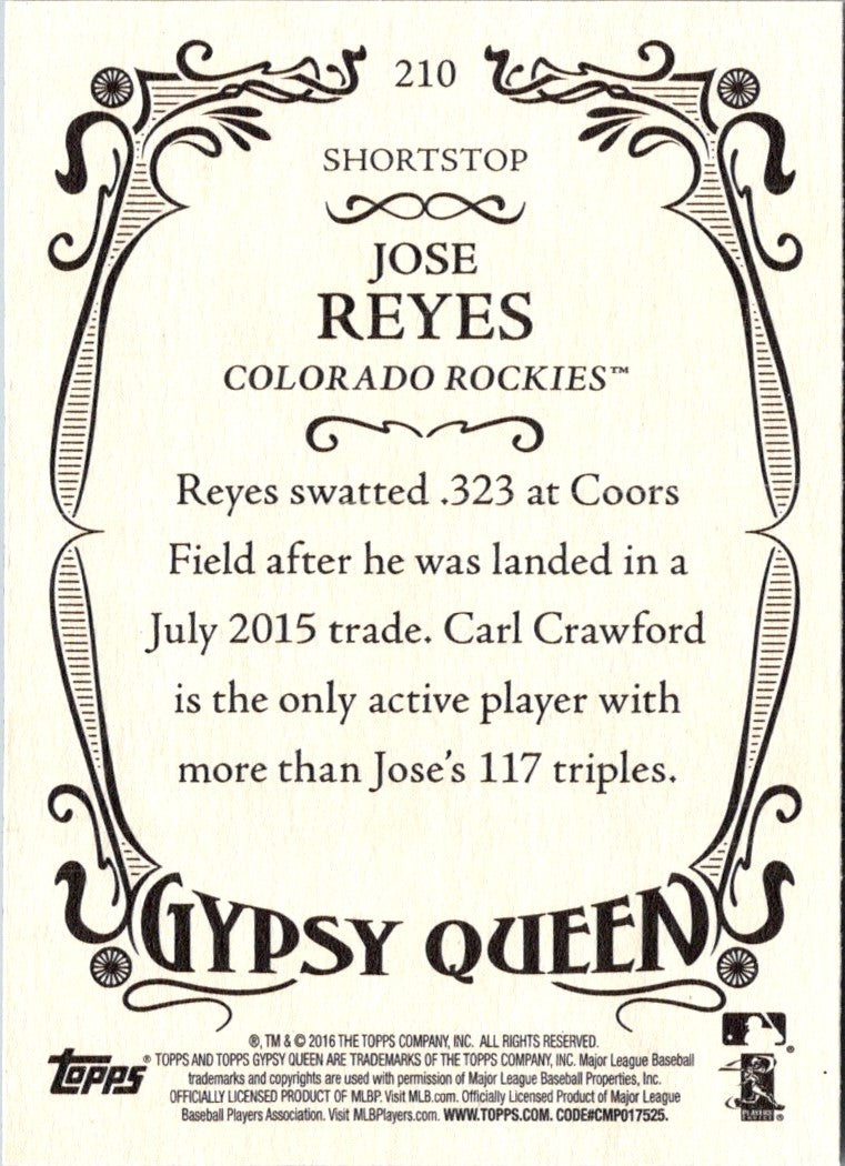2016 Topps Gypsy Queen Jose Reyes