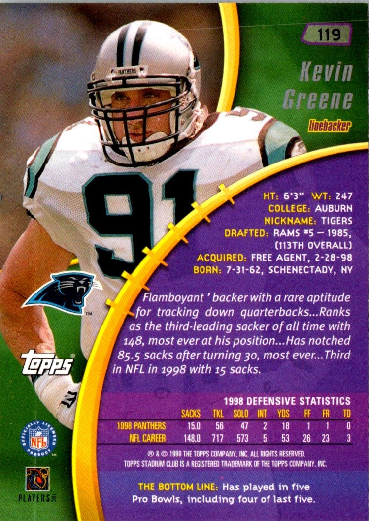 1999 Stadium Club Kevin Greene