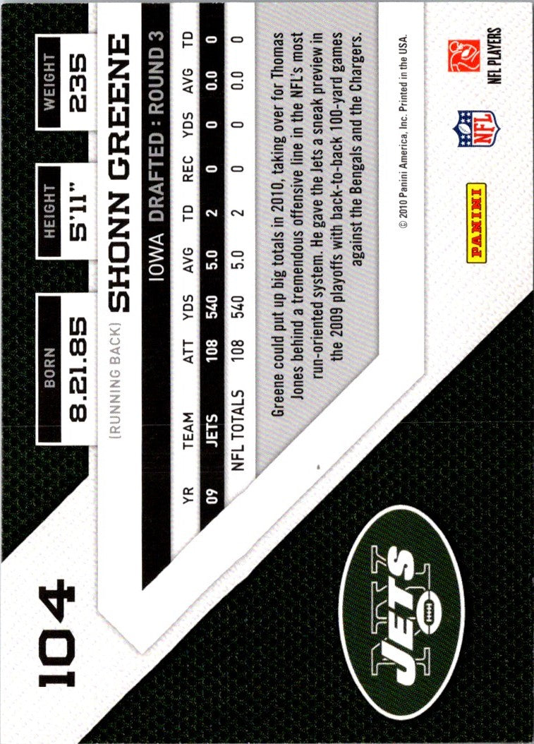 2010 Panini Rookies & Stars Shonn Greene