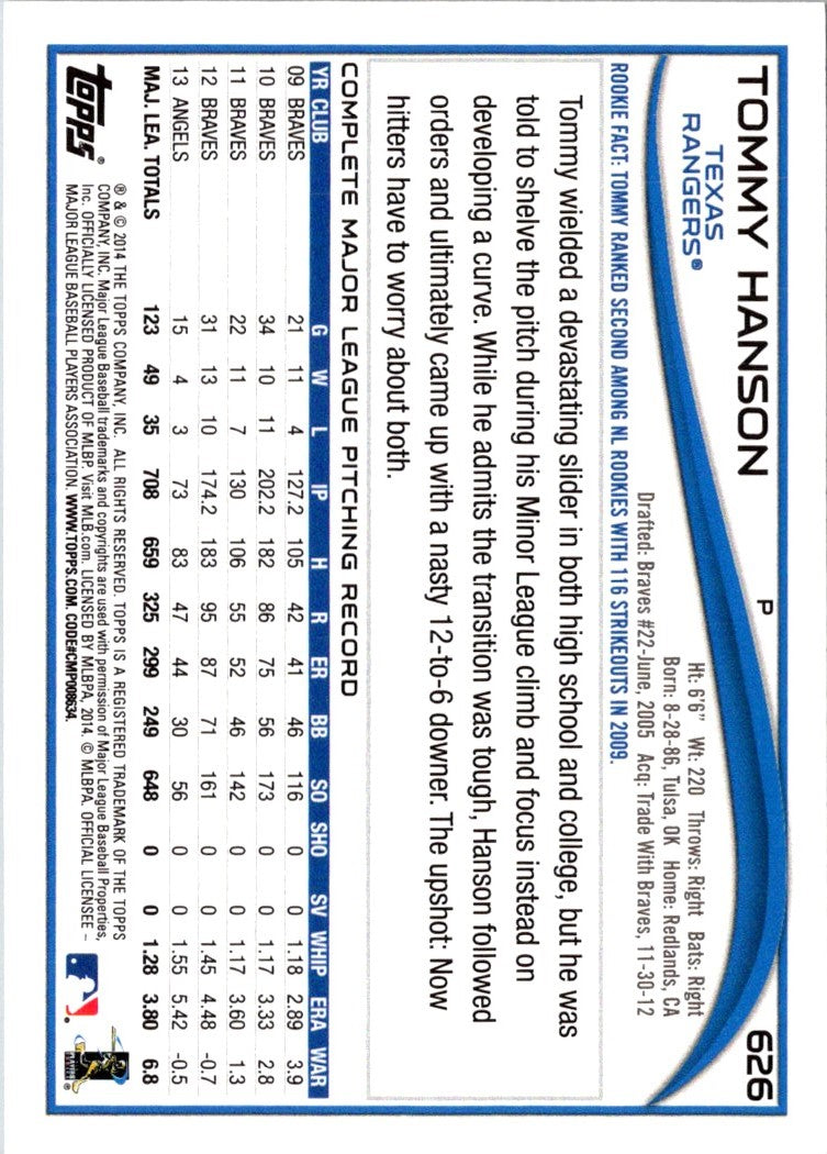 2014 Topps Tommy Hanson