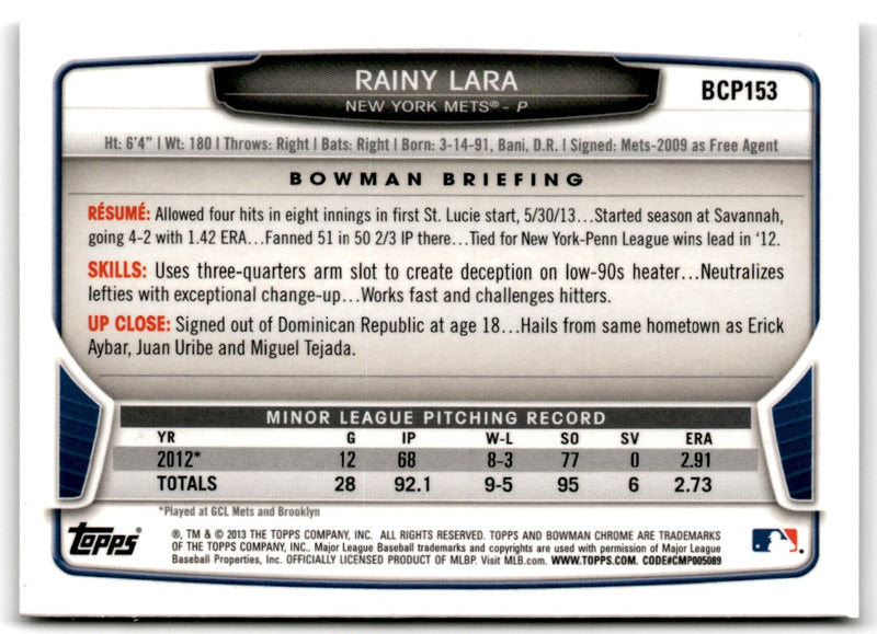 2013 Bowman Chrome Prospects Rainy Lara