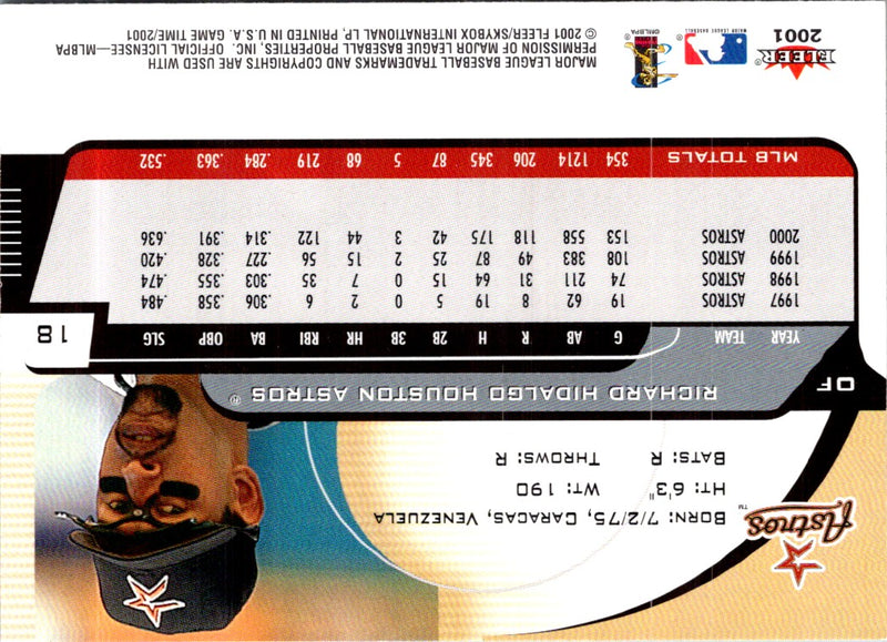 2001 Fleer Game Time Richard Hidalgo