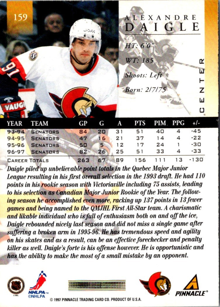 1997 Pinnacle Alexandre Daigle