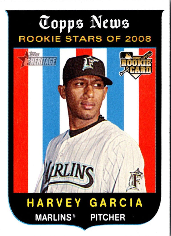 2008 Topps Heritage Harvey Garcia #125 Rookie