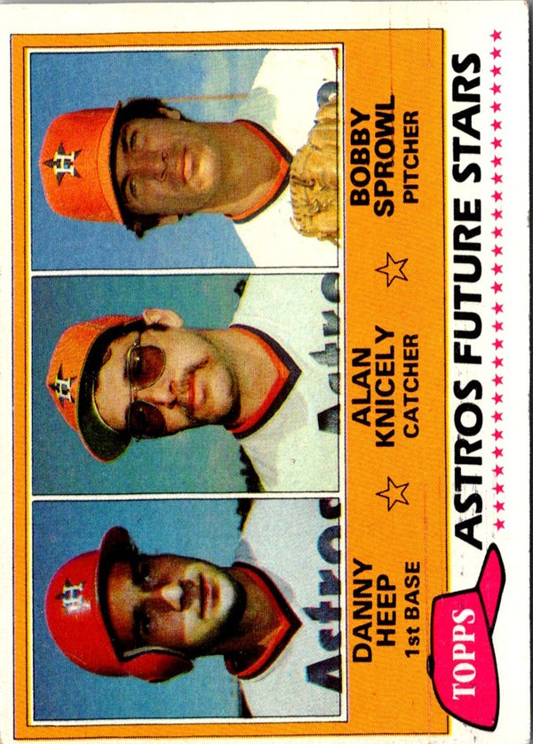 1981 Topps Astros Future Stars - Danny Heep/Alan Knicely/Bobby Sprowl #82 Rookie