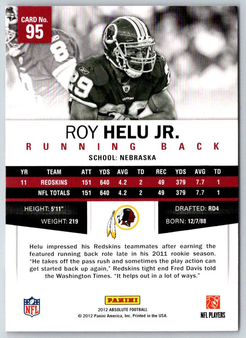 2012 Panini Absolute Roy Helu JR.