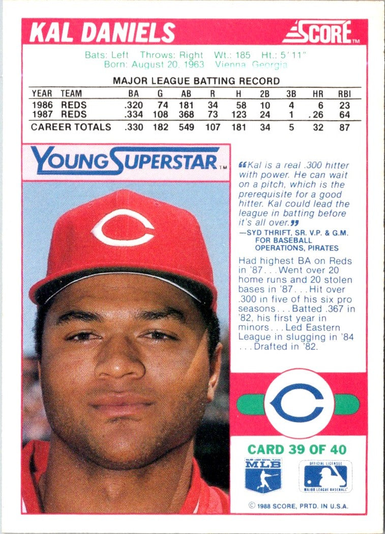 1988 Score Young Superstars I Kal Daniels