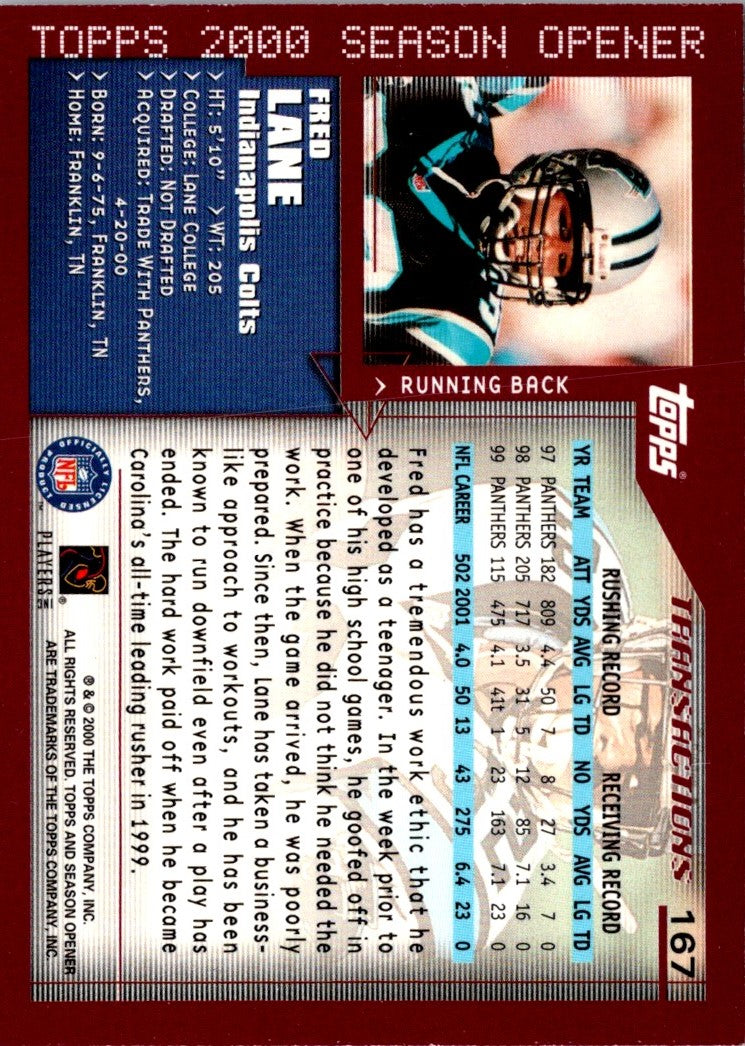 2000 Topps Season Opener Fred Lane