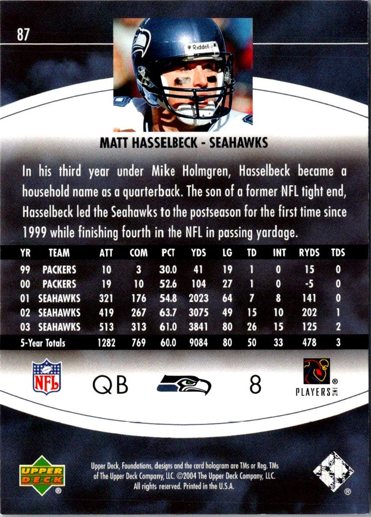 2004 Upper Deck Foundations Matt Hasselbeck