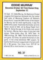 1987 Donruss Highlights Eddie Murray #37