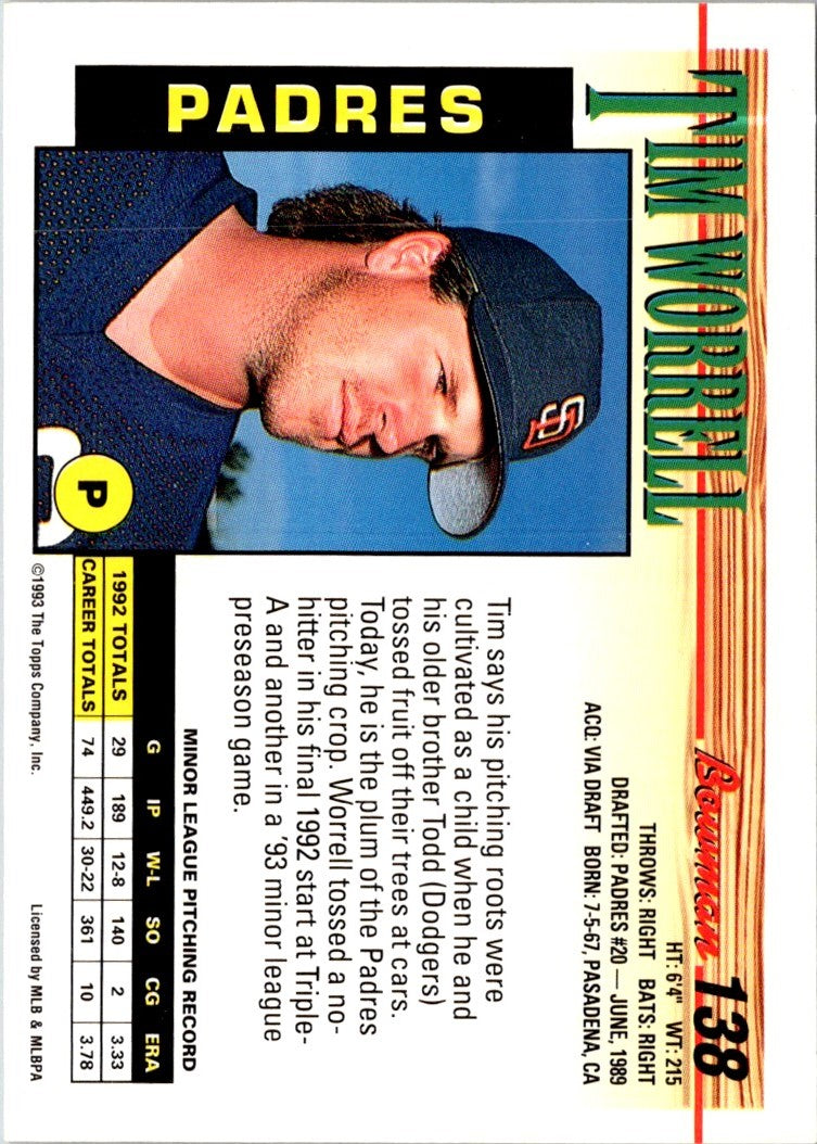 1993 Bowman Tim Worrell