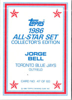 1986 Topps Glossy Send-Ins Jorge Bell #47