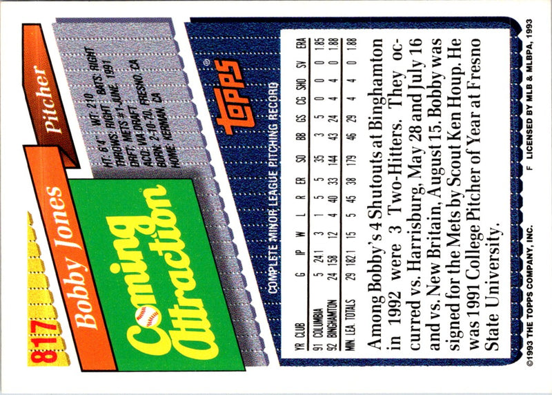 1993 Topps Bobby Jones