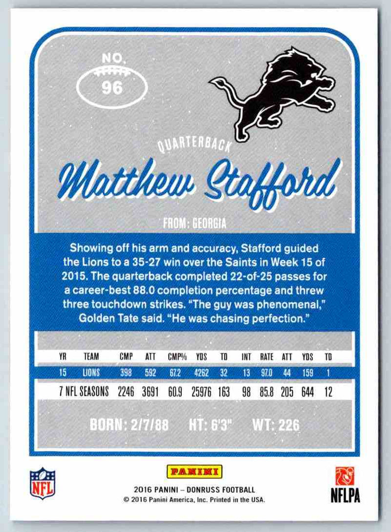 2016 Donruss Matthew Stafford