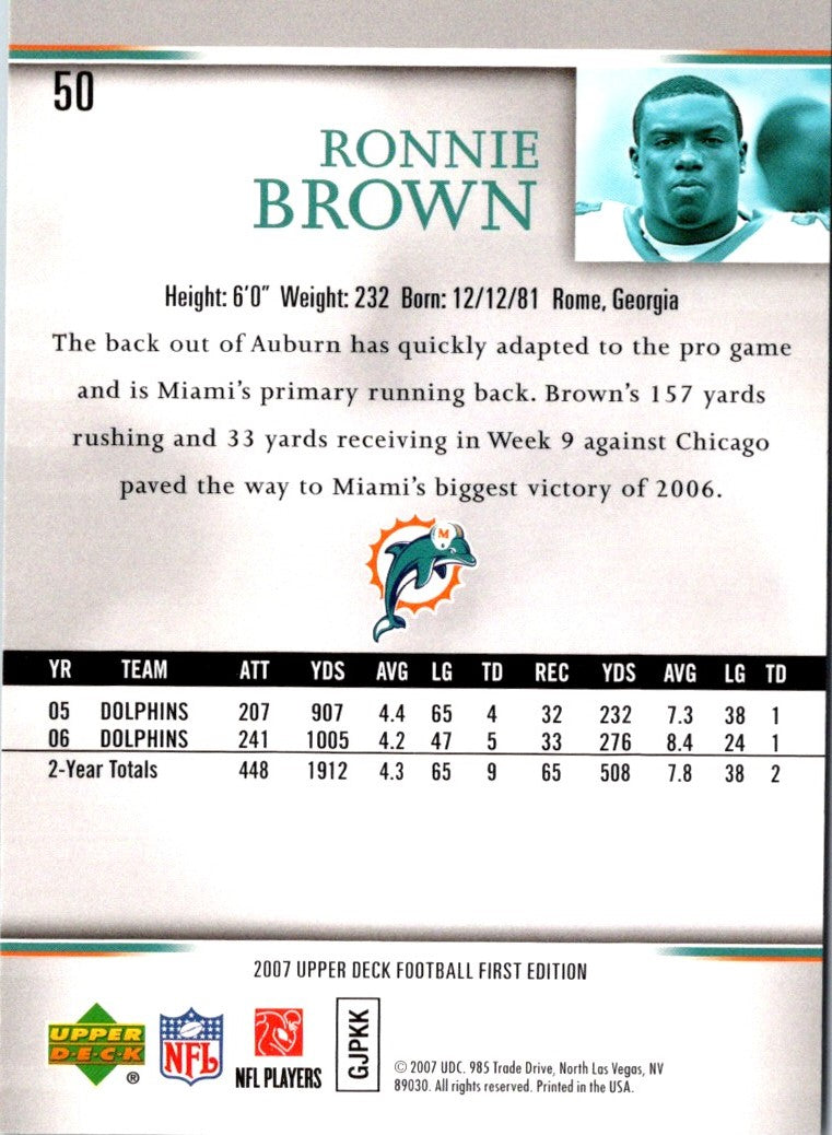 2007 Upper Deck First Edition Ronnie Brown