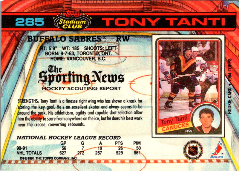 1991 Stadium Club Tony Tanti