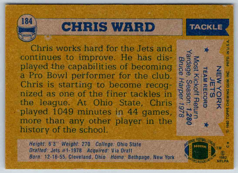 1982 Topps Chris Ward