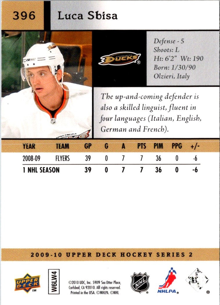 2009 Upper Deck Luca Sbisa