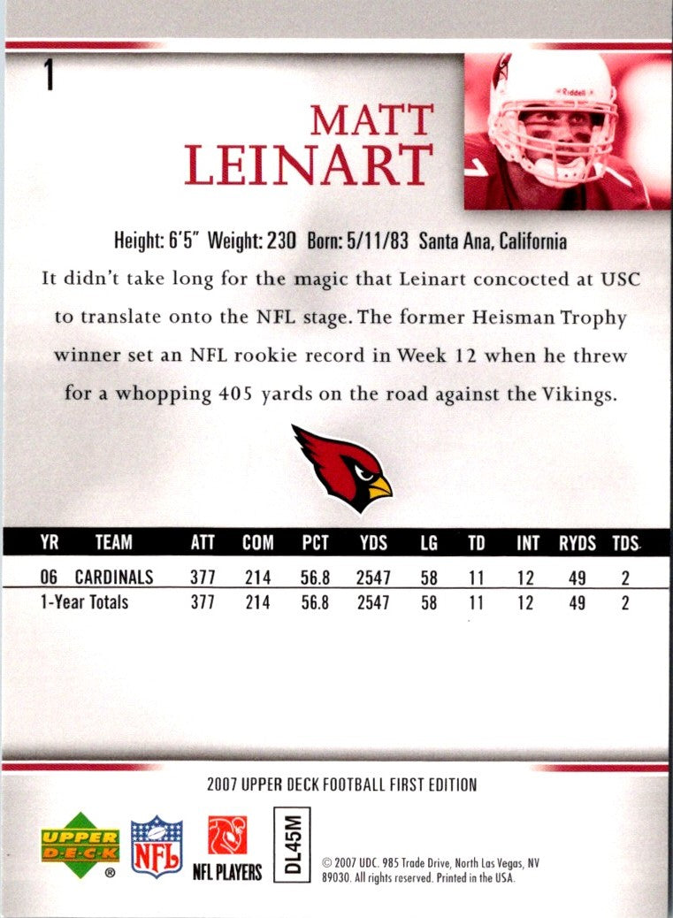 2007 Upper Deck First Edition Matt Leinart