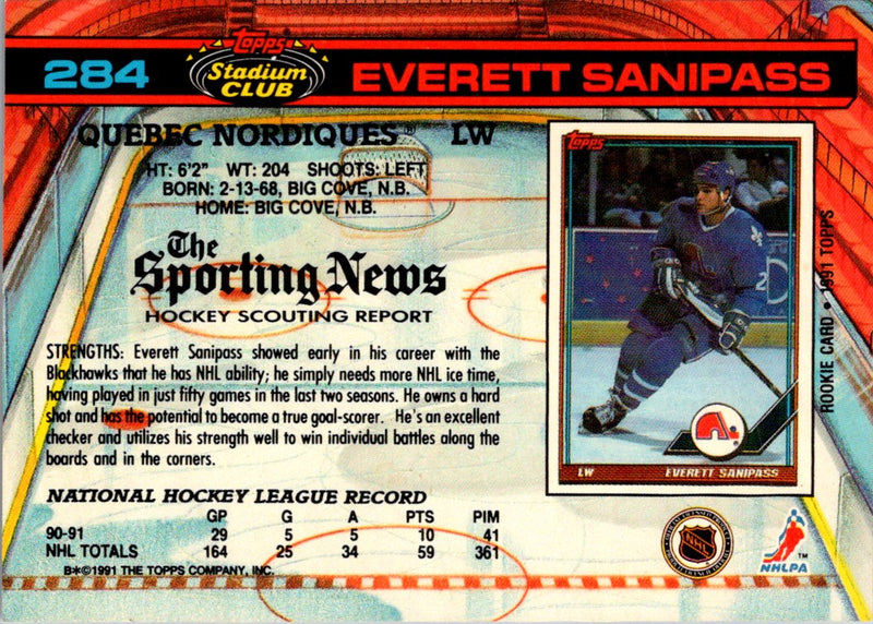 1991 Stadium Club Everett Sanipass