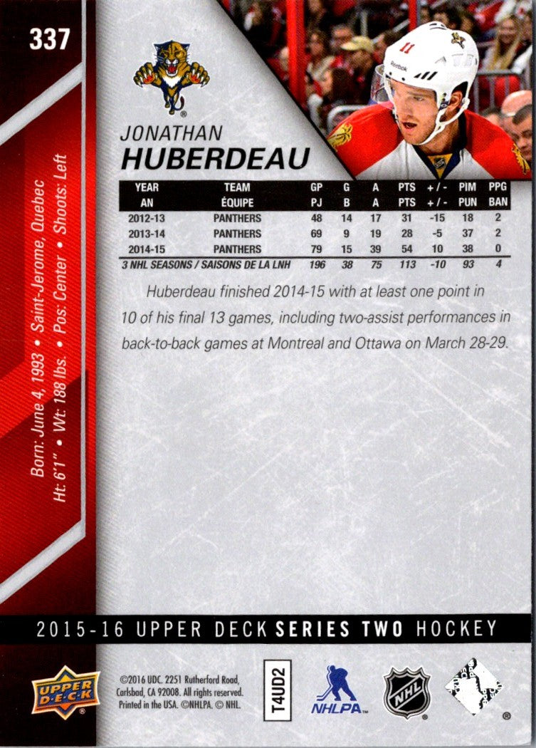 2015 Upper Deck Jonathan Huberdeau