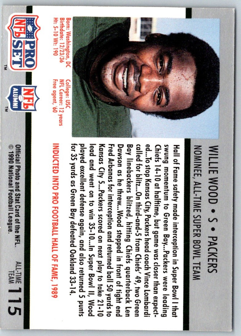 1990 Pro Set Super Bowl Willie Wood