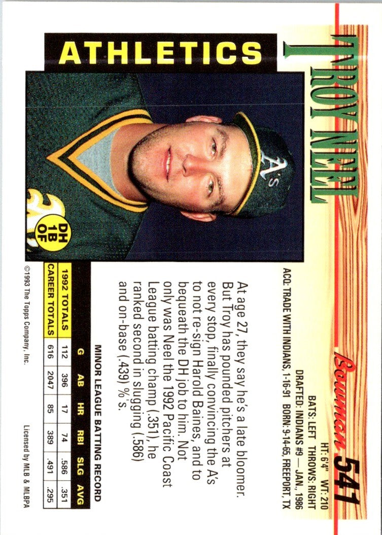 1993 Bowman Troy Neel