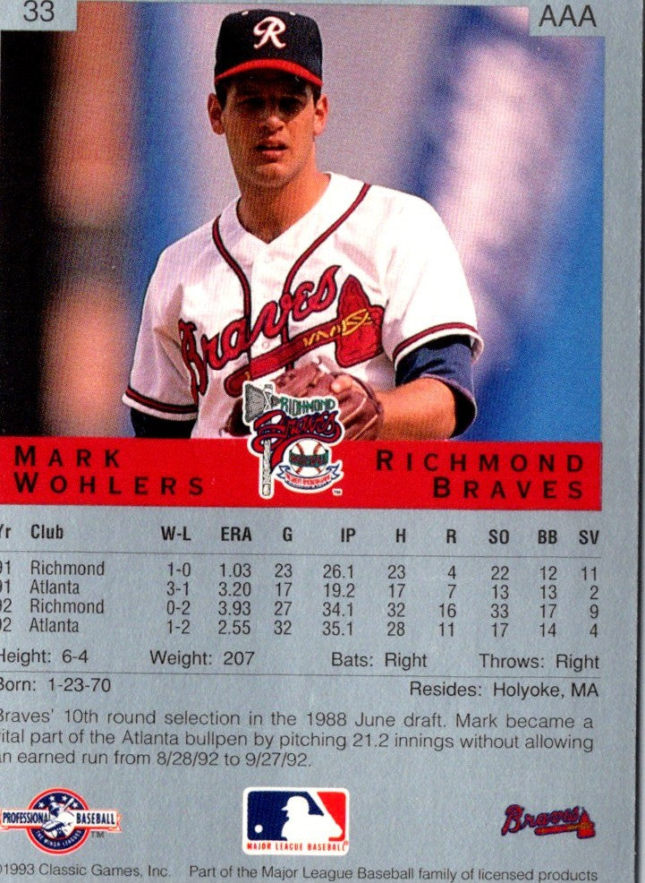 1993 Classic Best Mark Wohlers