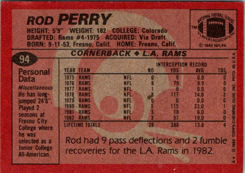 1983 Topps Rod Perry