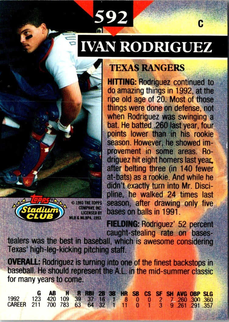 1993 Stadium Club Ivan Rodriguez