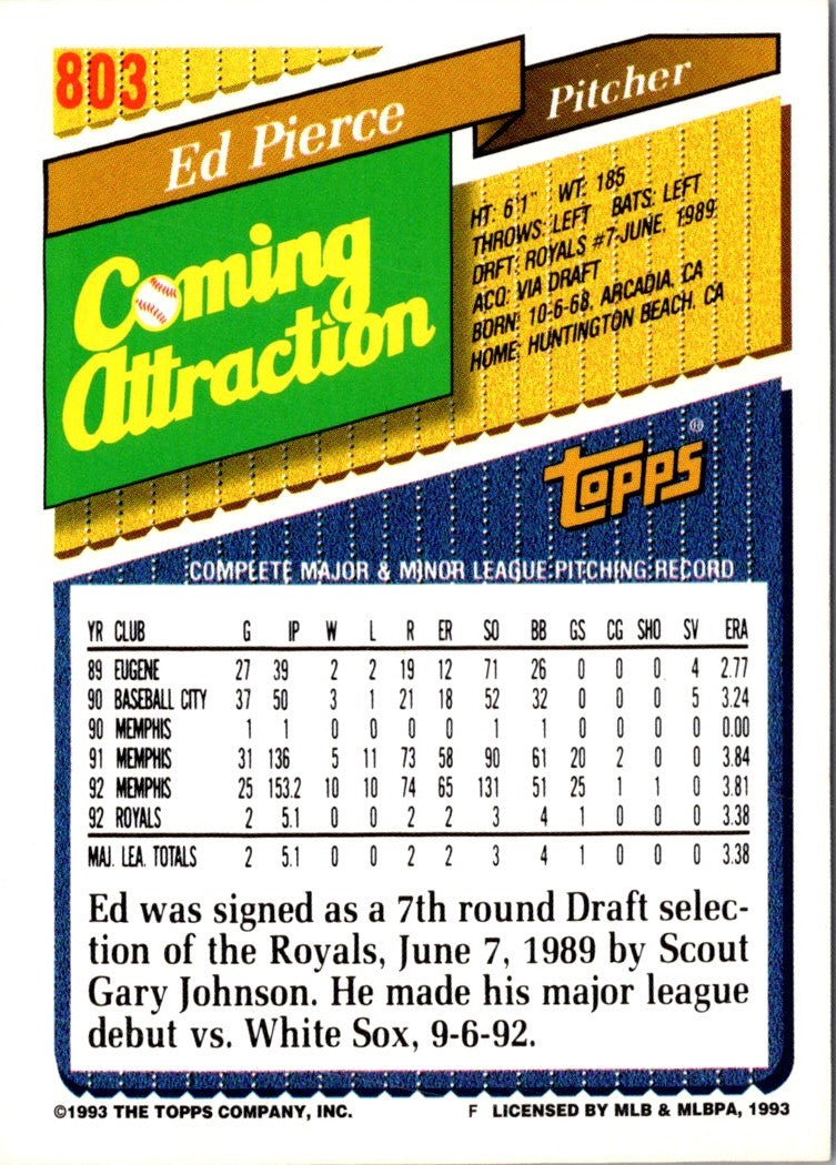 1993 Topps Eddie Pierce