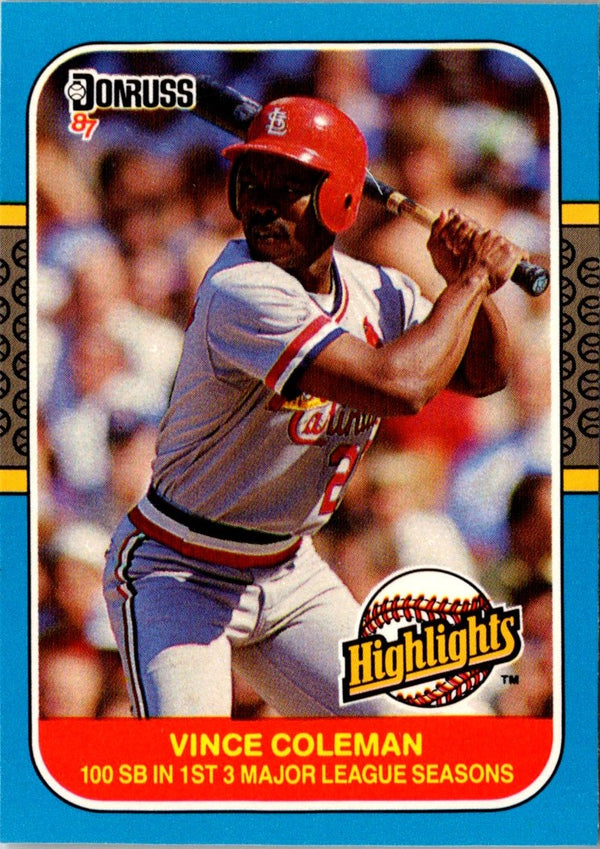 1987 Donruss Highlights Vince Coleman #36