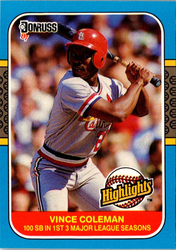 1987 Donruss Highlights Vince Coleman #36