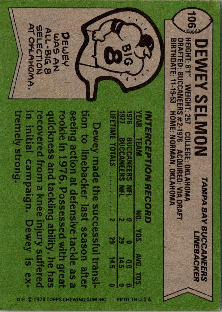 1978 Topps Dewey Selmon