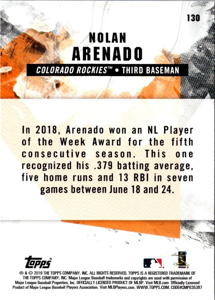 2019 Topps Fire Nolan Arenado