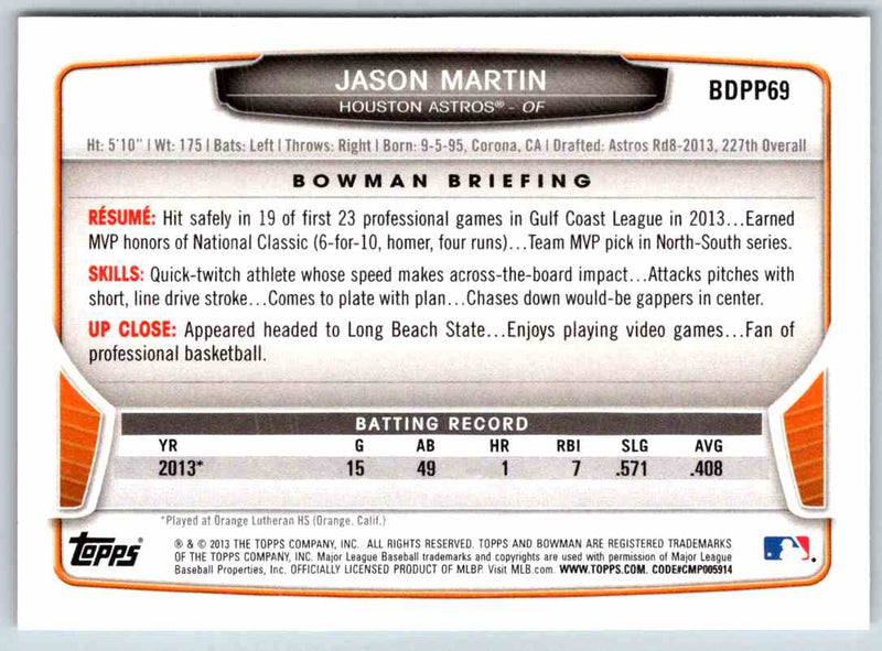 2014 Bowman Jason Martin