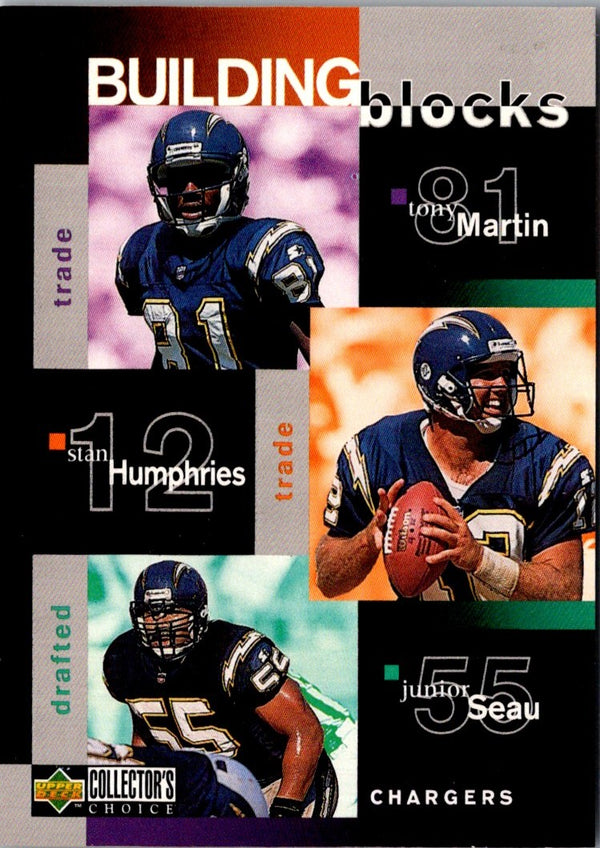 1997 Collector's Choice Tony Martin/Stan Humphries/Junior Seau/Eric Metcalf/Freddie Jones #363