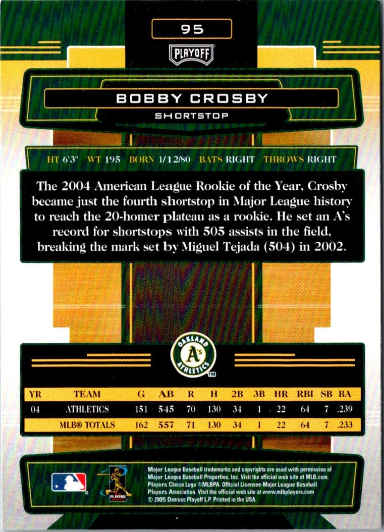 2005 Playoff Absolute Memorabilia Bobby Crosby