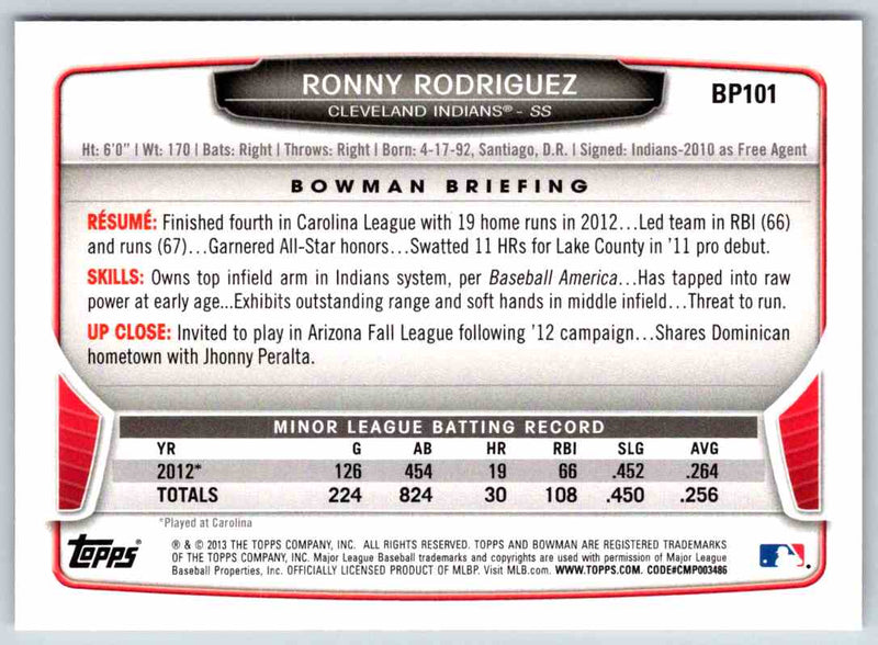 2013 Bowman Ronny Rodriguez