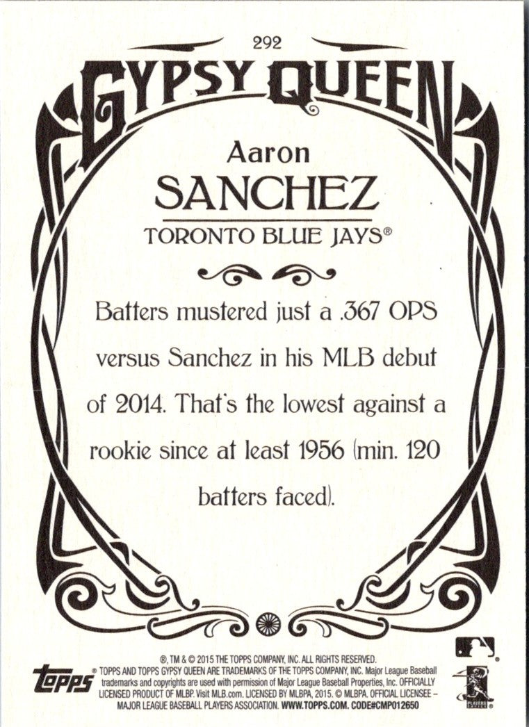 2015 Topps Gypsy Queen Aaron Sanchez