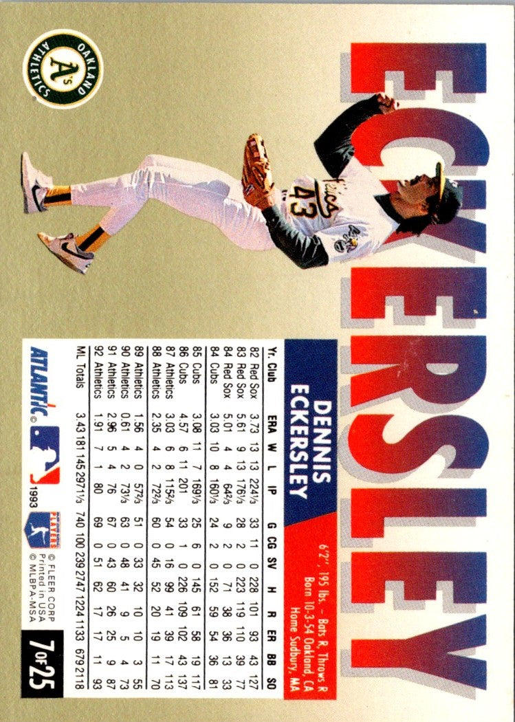 1993 Fleer Atlantic Dennis Eckersley